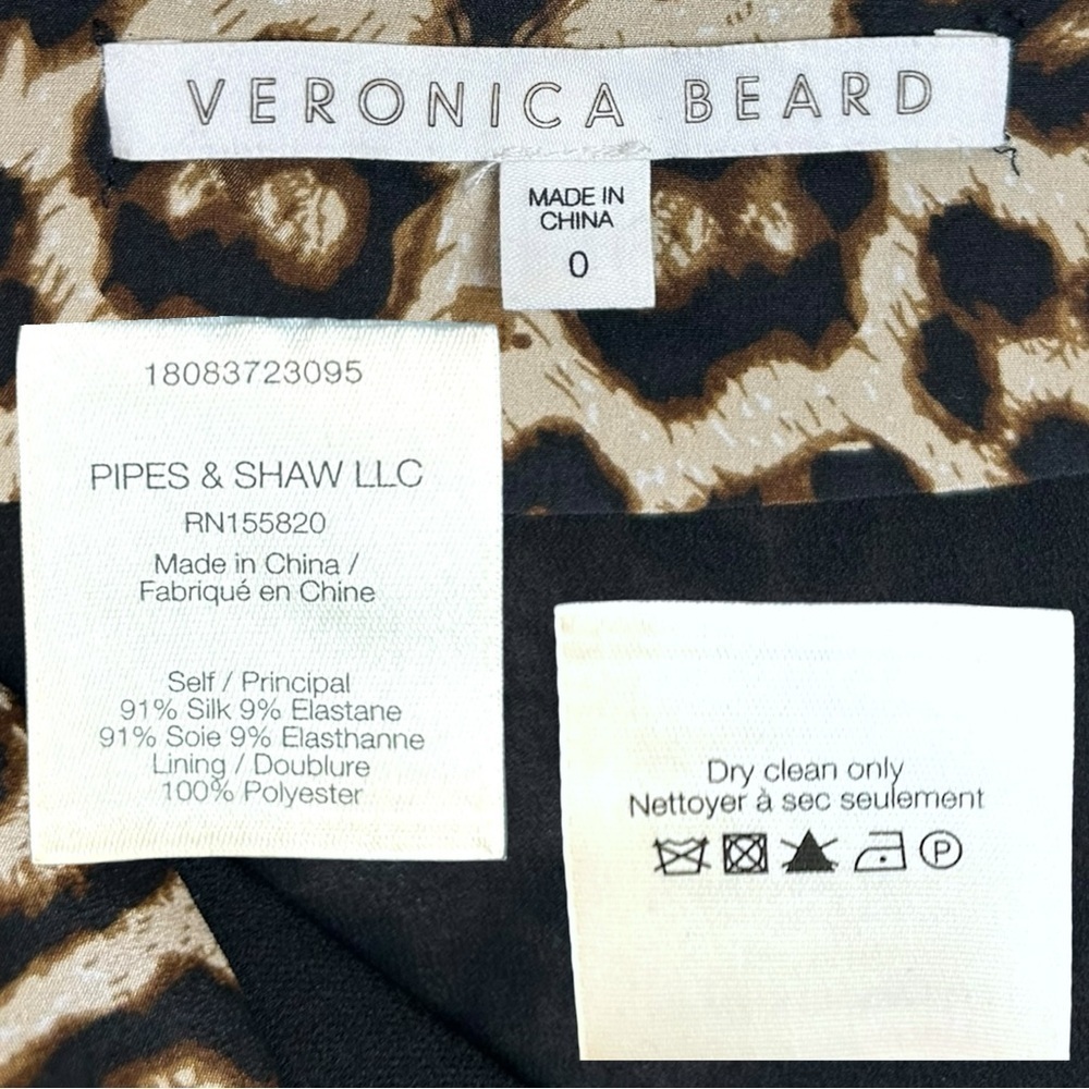 Veronica Beard - Women’s ‘Ari’ Leopard Silk Skirt, Ruched - Nude/Brown X-Small - Picture 6 of 17